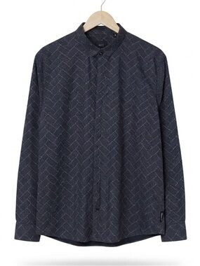 Armani Exchange A|X Geometric Print Button-Down Shirt (Size XL)